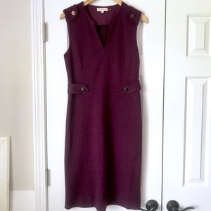 Tory Burch burgundy wool dress sleeveless